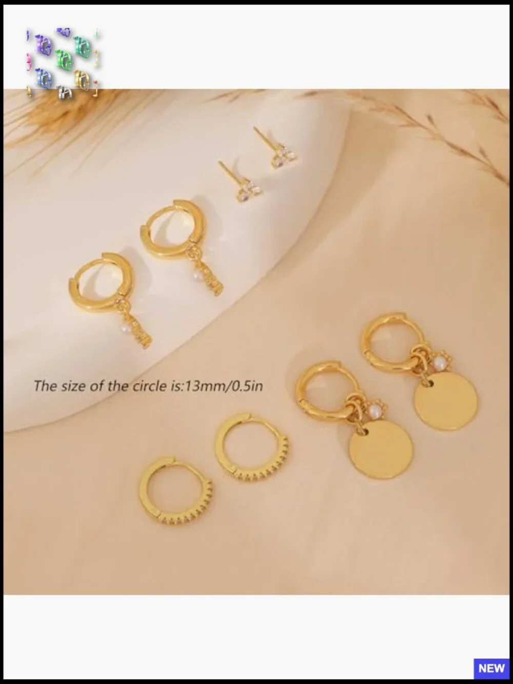 14K Gold Plated Huggie Earrings Stack Set Trendy Dangle Hoop Earrings